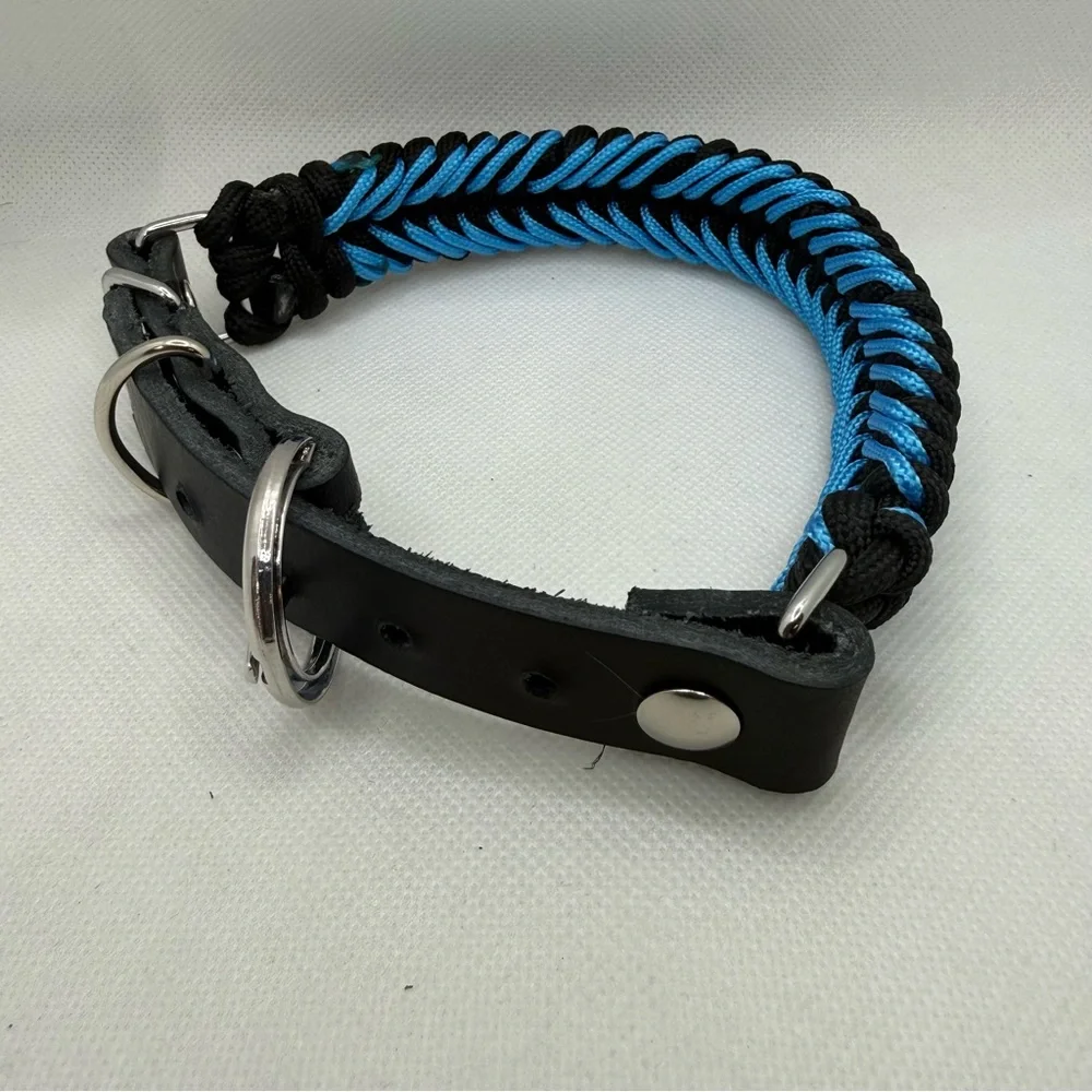 Handmade Leather and Paracord Dog Collar